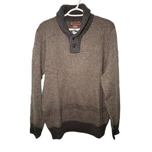 Patrick James Mens Shawl Collar Wool Sweater Large Preppy Classic Grunge Career